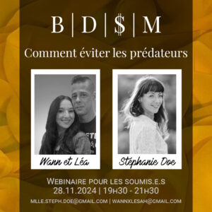 Webinaire BDSM prédateur comment les éviter