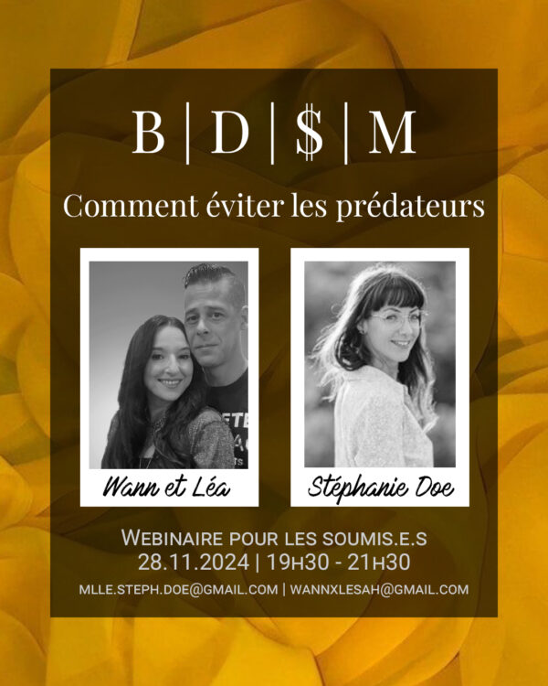 Webinaire BDSM prédateur comment les éviter